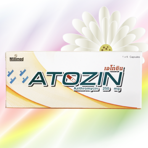 Atozin (アジスロマイシン) 250mg 12カプセル (6カプセルx2箱)