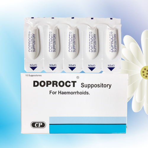Doproct座薬 (酢酸ヒドロコルチゾン/ベンゾカイン/酸化亜鉛) 10錠 (1箱)