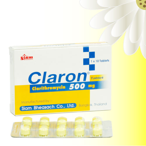 クラロン / クラリスロマイシン (Claron) 500mg 10錠 (10錠x1箱 