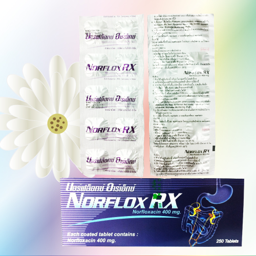 ノルフロキサシン (Norflox RX) 400mg 100錠 (10錠x10シート)