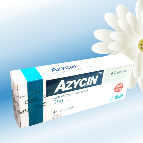 Azycin (アジスロマイシン) 250mg 18カプセル (6カプセルx3箱)