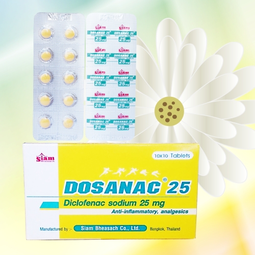 Dosanac (ジクロフェナクナトリウム) 25mg 100錠  (10錠x10シート)